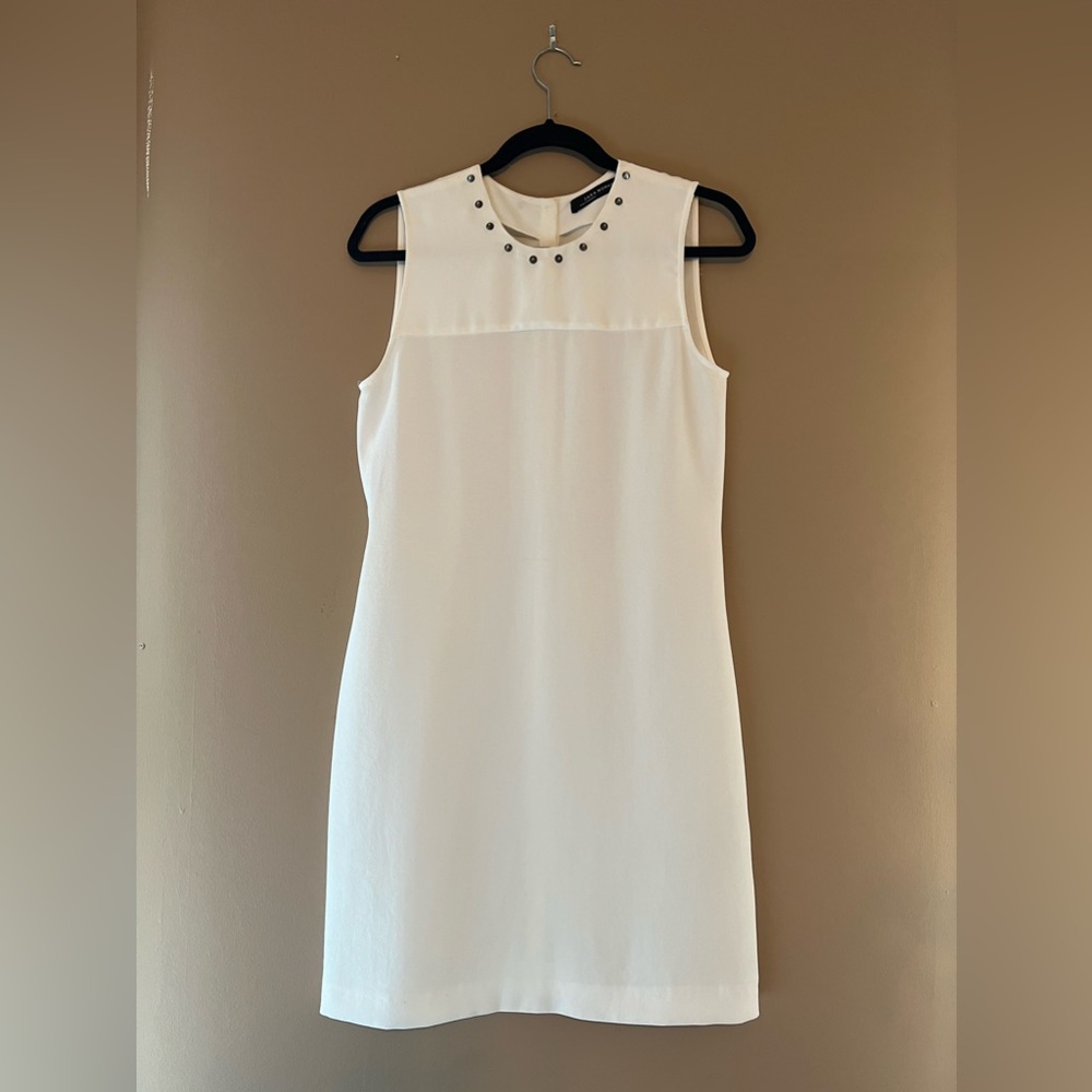 Zara white dress with spike buttons